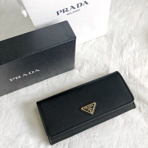 PRADA Tessuto Black Nylon & leather wallet